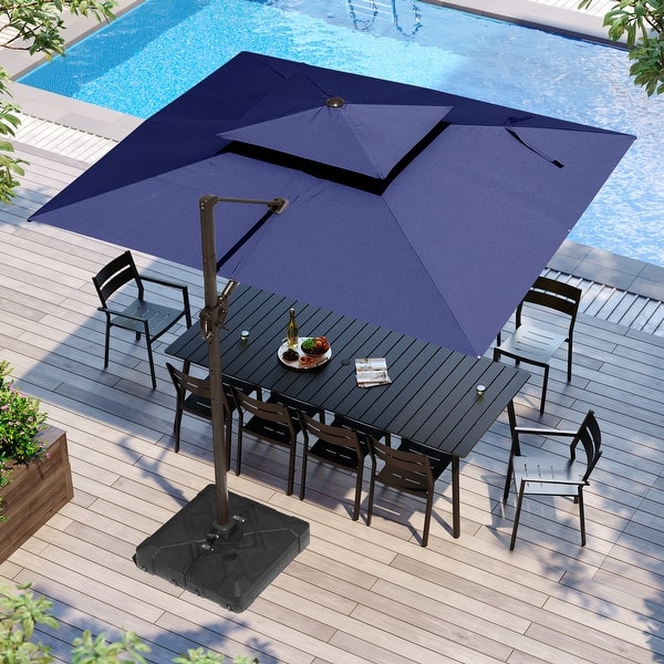 9 x 12 ft Outdoor Shade Parasol Patio Offset Cantilever Umbrella with Weights Base Stand - On Sale - Bed Bath & Beyond - 40115385 9 x 12 ft Outdoor Shade Parasol Patio Offset Cantilever Umbrella with Weights Base Stand - On Sale - Bed Bath & Beyond - 40115385