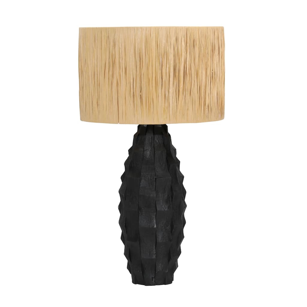 Rex 36" Tall Table Lamp with Wood, Black