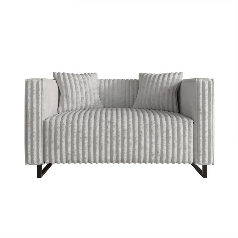 CraftPorch Mid Century Modern Upholstered Loveseat - N/A - Light Grey