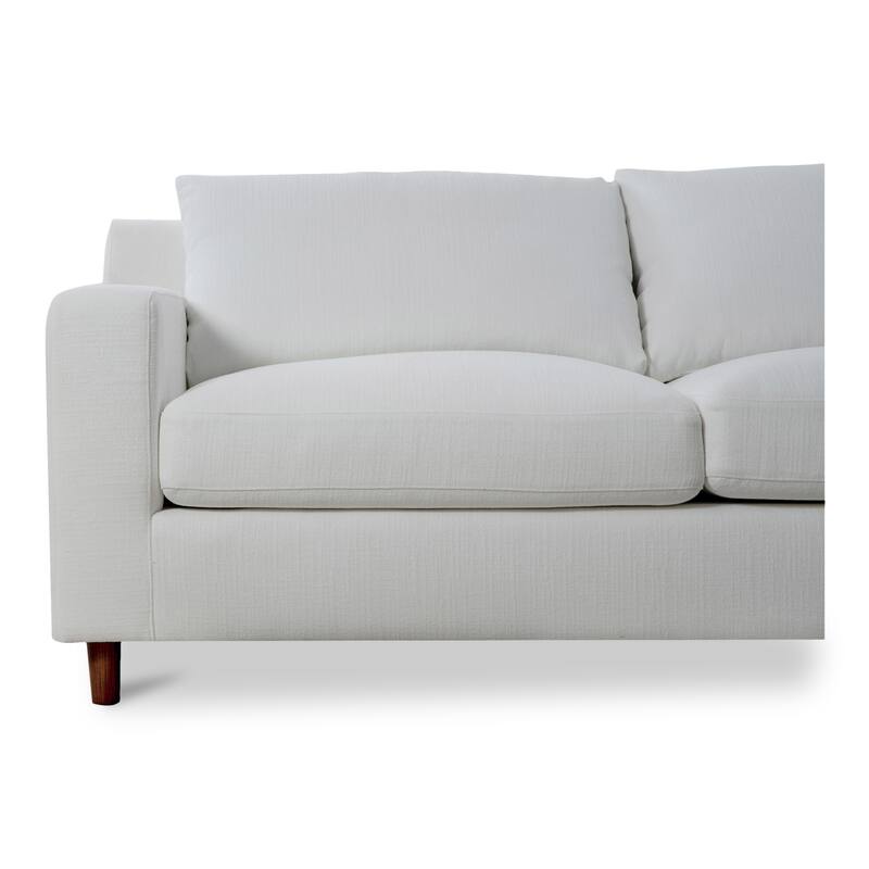 NADAAL STUDIOS Veyric Right-Facing Sectional Sofa, High Back, Chenille Performance Fabric, Feather Blend Seat, Seats 4, White