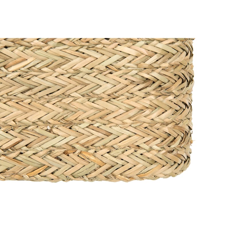 Handwoven Beige Seagrass Wall Baskets
