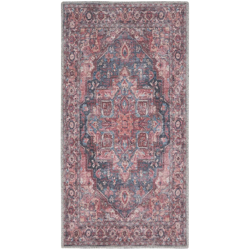 New Concept Washables Persian Boho Machine Washable Area Rug