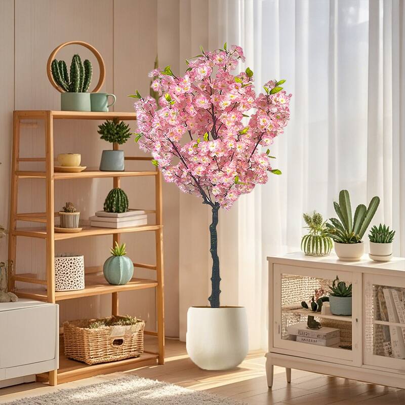 Artificial Cherry Blossom Plants for Home Decor Indoor