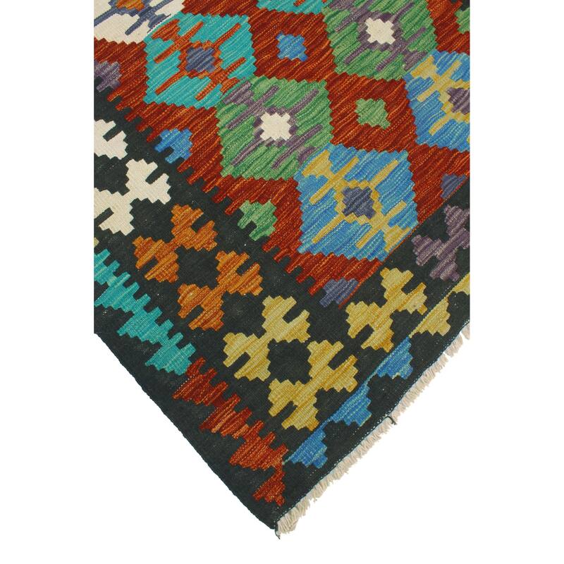 Flatweave Marlayne Red/Black Rug - 4'0" x 5'10"