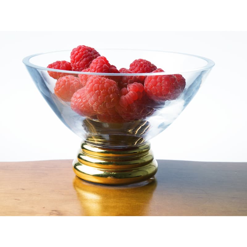 Majestic Gifts Inc. Glass Footed Dessert/ Dip Bowl W/ Gold Base-5" D