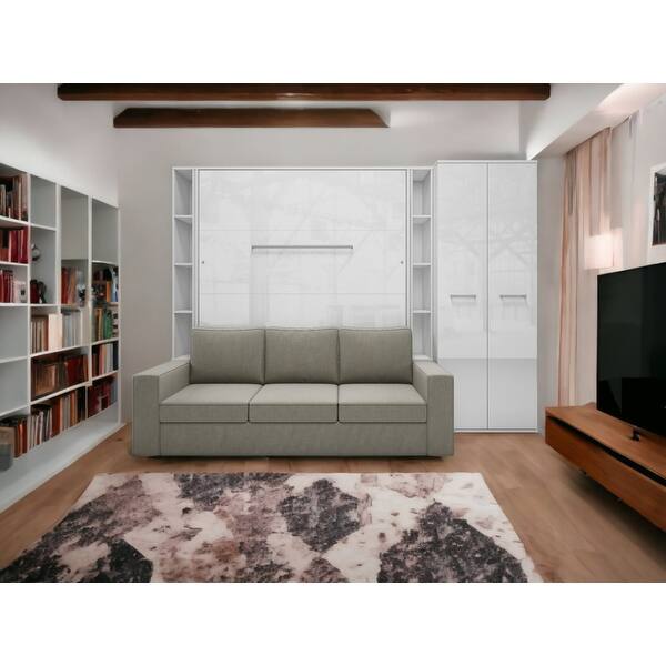 INVENTO Vertical Wall Bed with a Sofa, two and Wardrobe, Queen