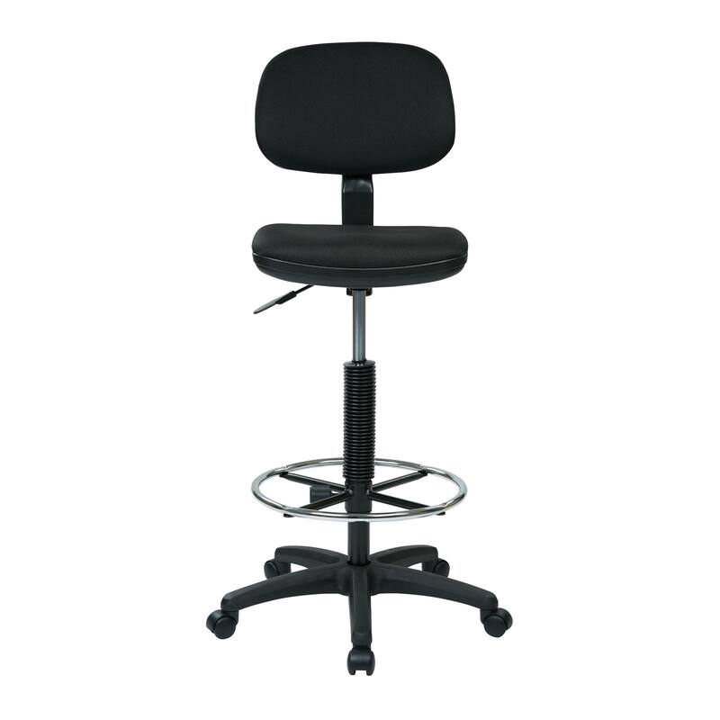 Sculptured Seat and Back Drafting Chair - Black