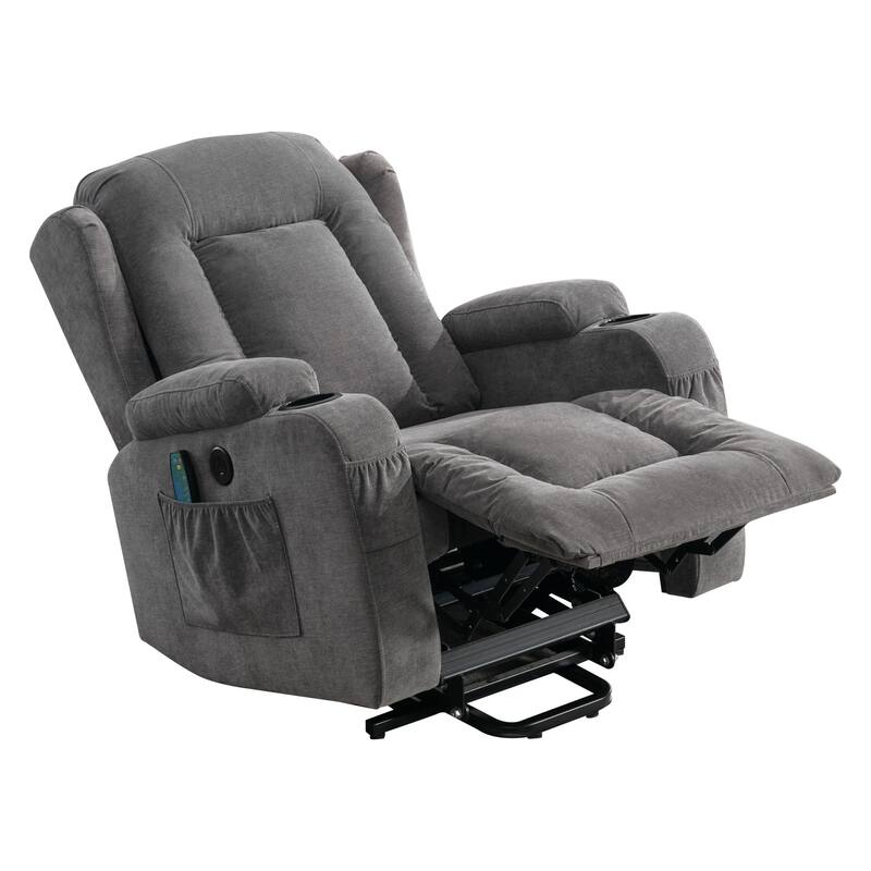 Brown Power Lift Recliner with Heat & Adjustable Recline