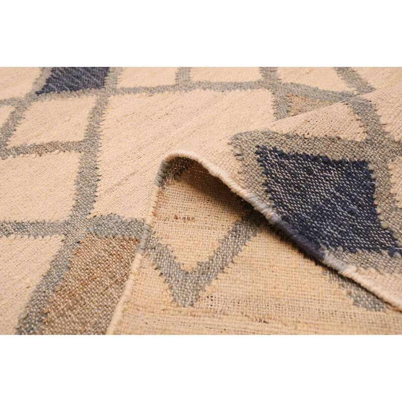 ECARPETGALLERY Flat-Weave Palas Denizli Cream Jute Kilim - 5'4 x 7'4