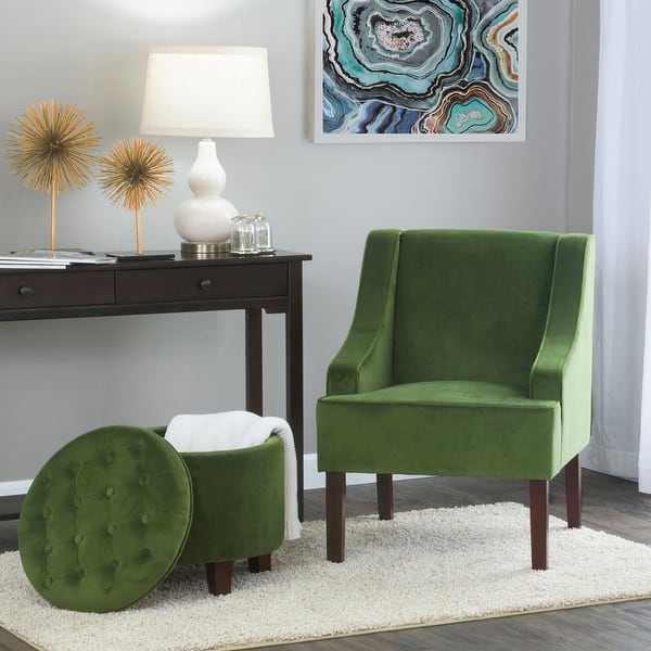 Porch & Den Lyric Velvet Swoop Arm Accent Chair - On Sale - Bed Bath & Beyond - 12184456