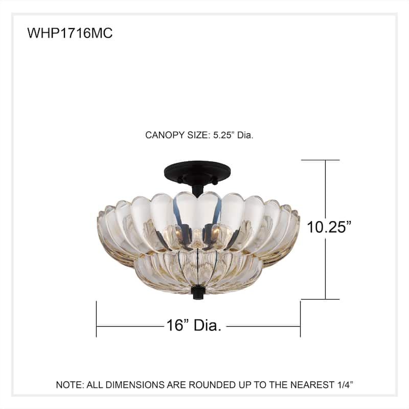 Whitecap 4-Light Mottled Cocoa Semi-Flush Mount