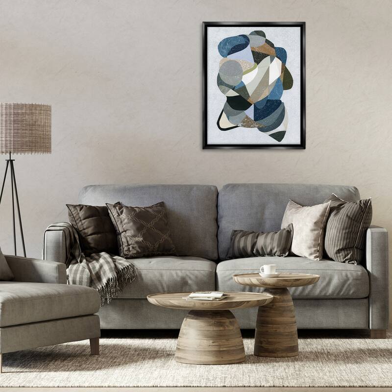 Stupell Fluid Movement Geometrics Framed Floater Canvas Wall Art Design By Coco Good