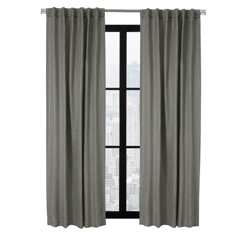 Galati Room Darkening Dual Header Herringbone Curtain Panel
