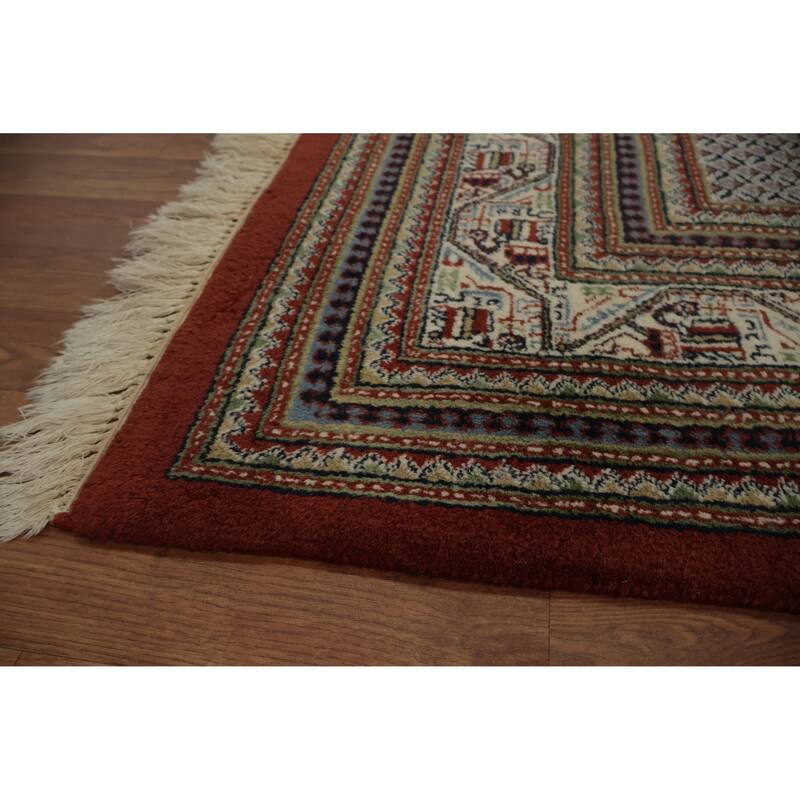 Hand Knotted Oriental 100% Wool Carpet Traditional Geometric Oranges & Rust Botemir Area Rug - 11' 10'' X 8' 10''