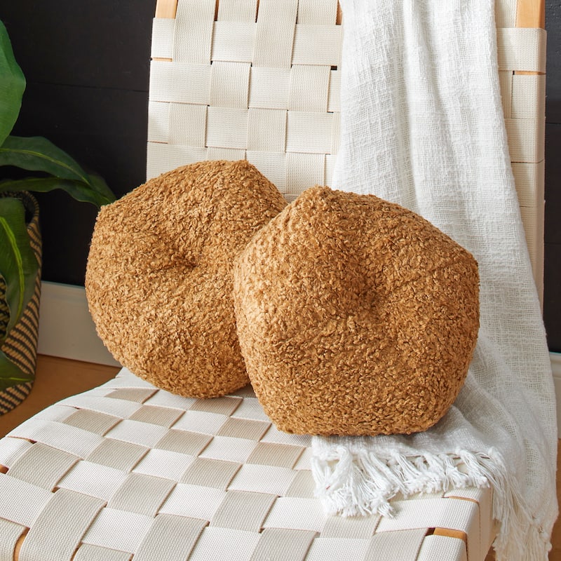 Sorra Home Indoor Soft-Textured Geo Pillows (Set of 2) - Zazzle Camel