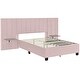 preview thumbnail 15 of 64, Full/Queen Size Upholstered Bed with Velvet Headboard and Integrated Shelves