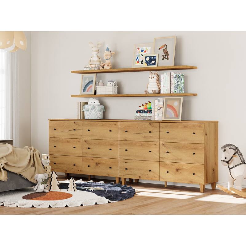 Wood Dresser with 6 Drawers for Bedroom, Closet, Nursery