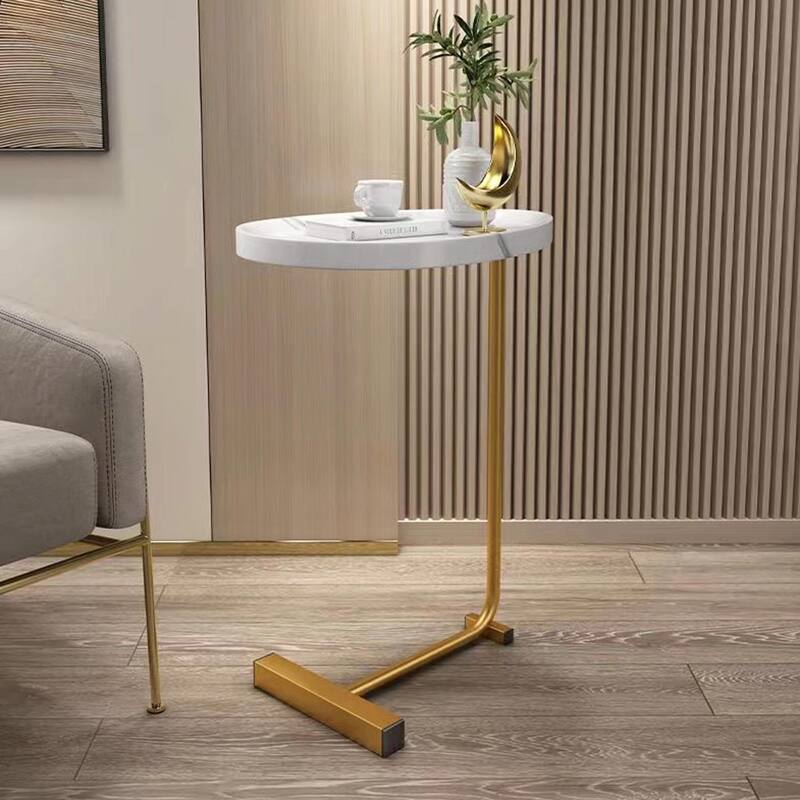 C-Shaped Small Sofa Table for Living Room