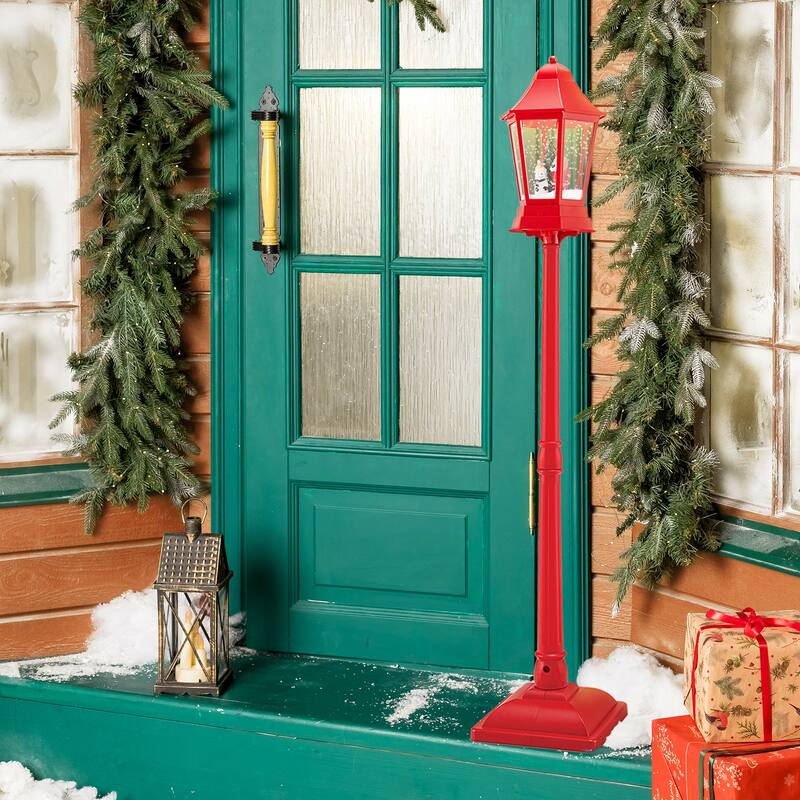 Gymax 5.3 Ft Musical Christmas Street Lamp w/ 8 Tunes 60 LED Lights