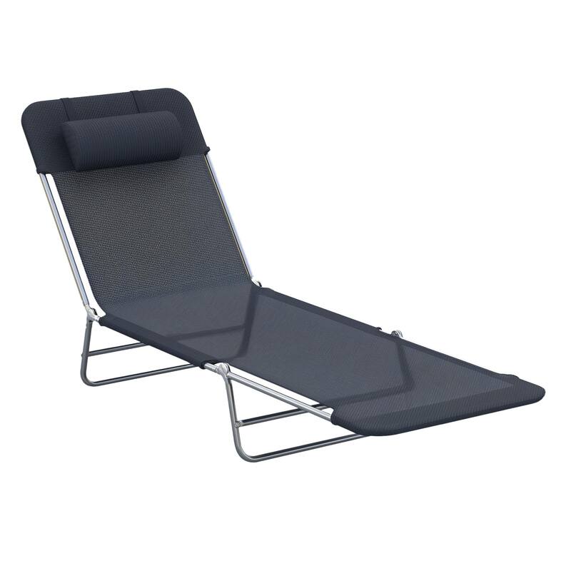 GDFStudio Outdoor Lysandra Steel Mesh Adjustable Pool Lounge Chair