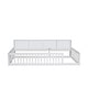 preview thumbnail 8 of 34, Twin XL Size Floor Bed with Storage Shelves and USB Ports, Wooden Montessori Bed Daybed with Fence Guardrails for Kids