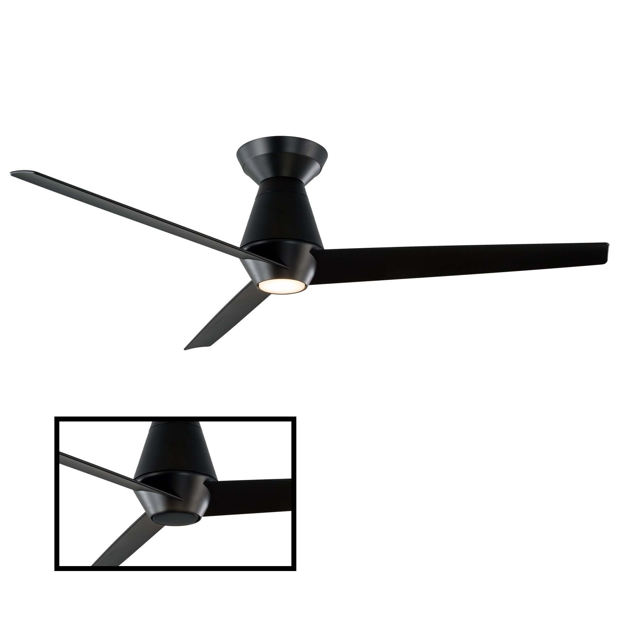Slim Indoor and Outdoor 3-Blade Smart Flush Mount Ceiling Fan 52in with 3000K  LED Light Kit and Remote Control Bed Bath  Beyond 31290344