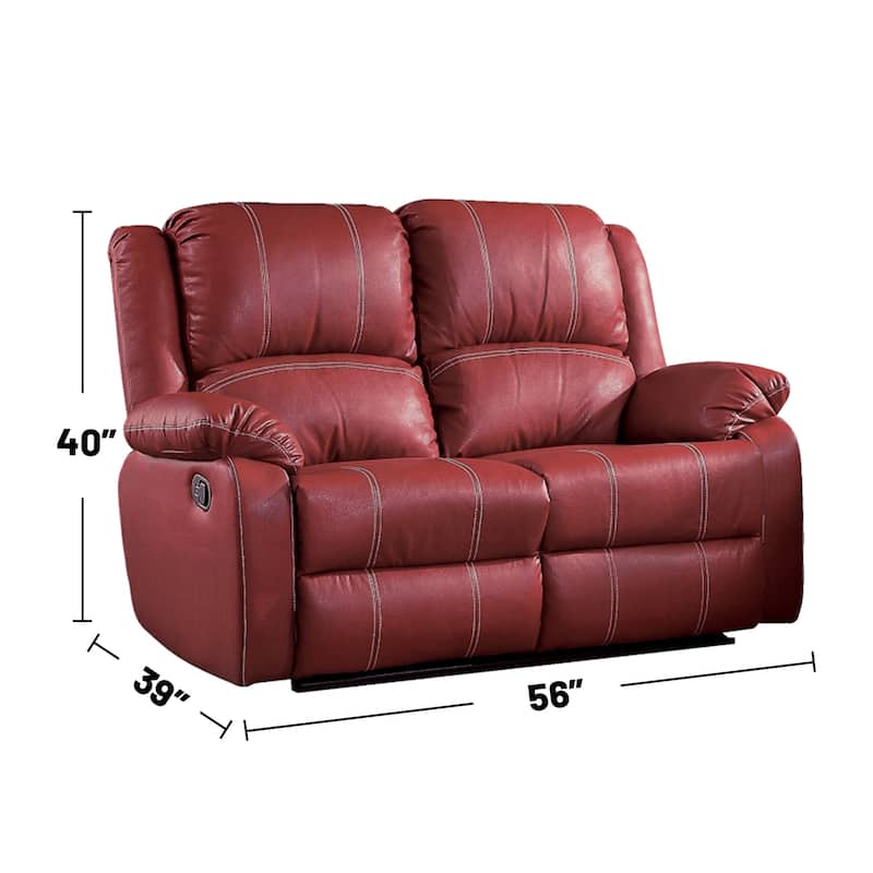 Synthetic Leather Upholstered Manual Motion Loveseat