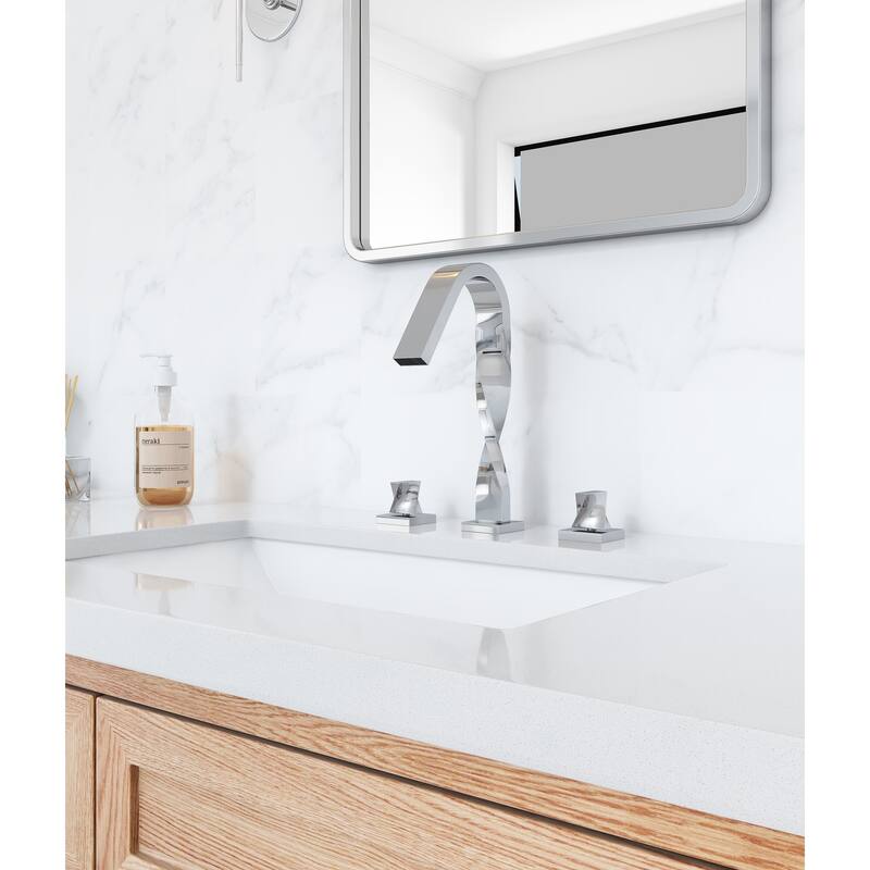 Unique Design 2 Handle Waterfall Widespread Bathroom Sink Faucet