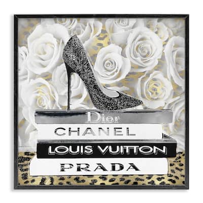 Stupell Glam Heel on Roses Framed Giclee Art Design By Madeline Blake