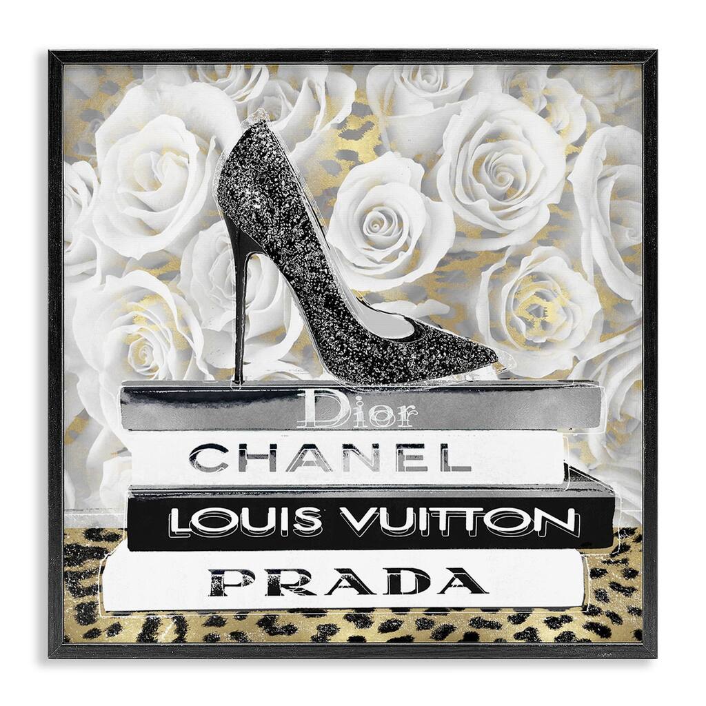 Stupell Glam Heel on Roses Framed Giclee Art Design By Madeline Blake