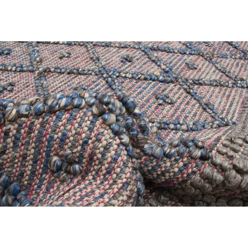 ECARPETGALLERY Braid weave Sienna Pink Wool Rug - 6'2 x 8'11