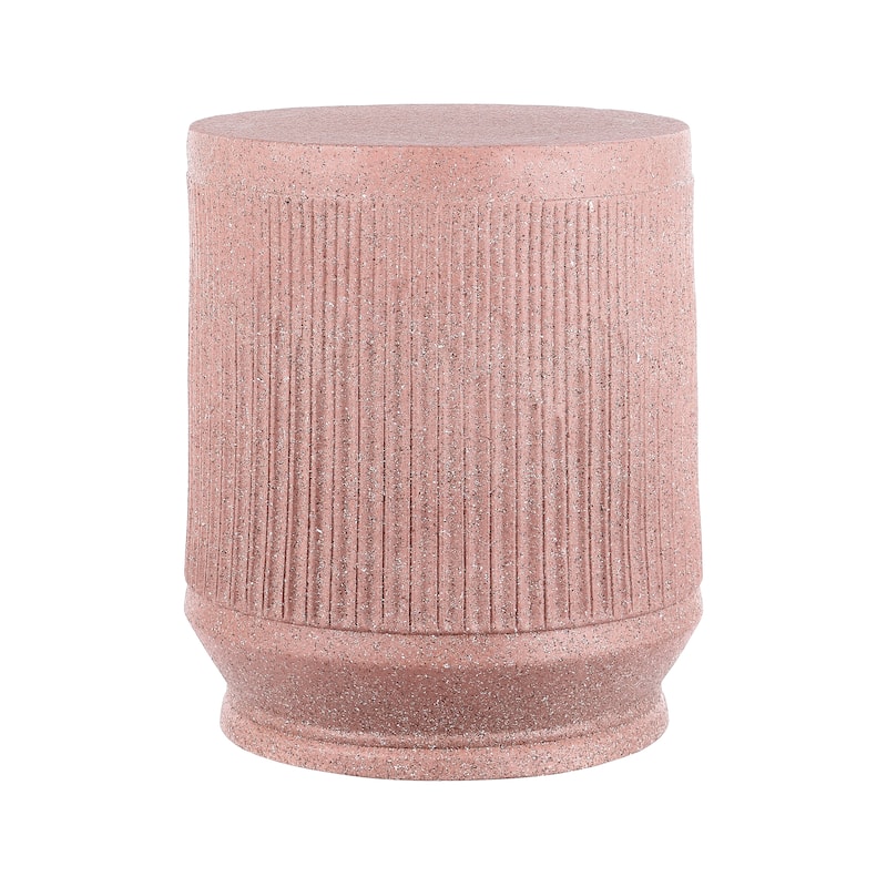 Adrian 17.5" Mid-Century Modern Brutalist Accent Table , by JONATHAN Y - Pink Terrazzo Finish