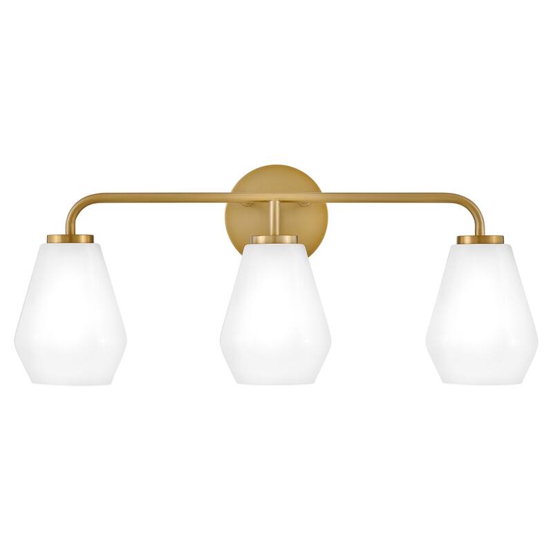 Lark 85503 Gio 3 Light 24" Wide Vanity Light with Cased Opal Glass - Lacquered Brass