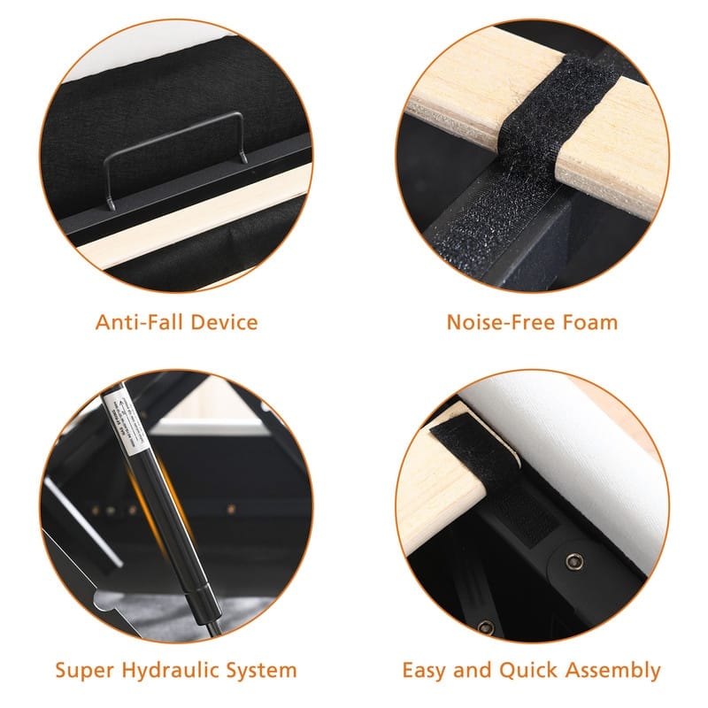 Full Size Lift-Up Storage Bed, White