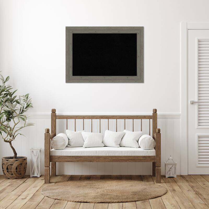 Fencepost Grey Wood Framed Black Corkboard Bulletin Board