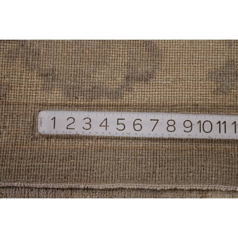 All-Over Vegetable Dye Oushak Area Rug Hand-Knotted Wool Carpet - 8'1" x 9'7"