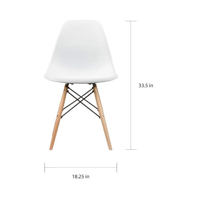 Molded Dining Side Chairs For Kitchen Eiffel Metal Legs Design Bedroom Waiting Room (Set of 4)