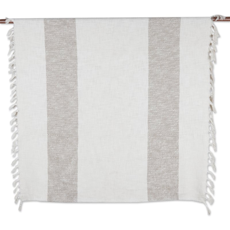Novica Handmade Diamond Elegance In Umber Cotton Throw Blanket - Grey