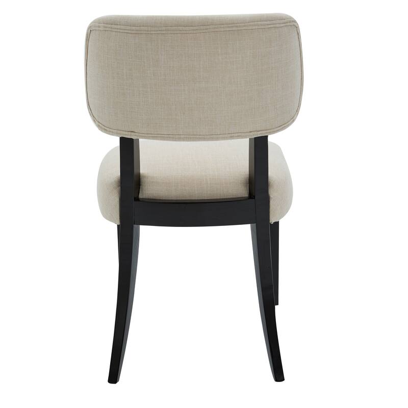 Wooden Dining Chairs Set of 2, Fabric Upholstered Dining Room Chair & Kitchen Chairs, Accent Chair with Curved Backrest