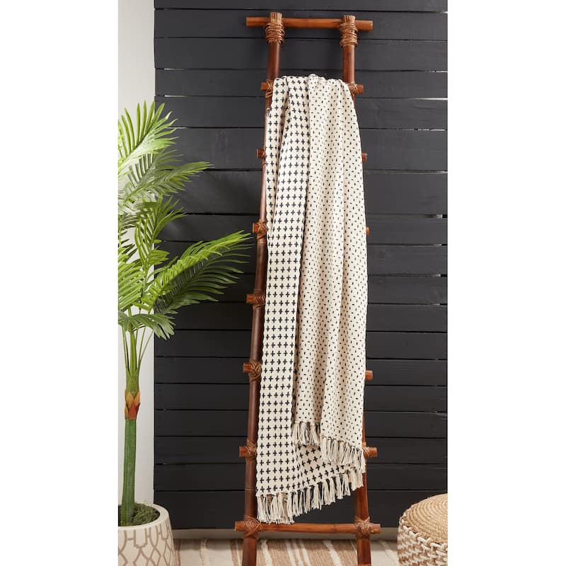Woven Cross Stitch Design Throw Blanket