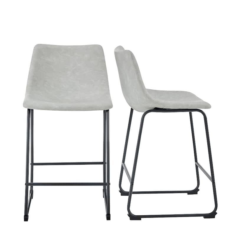 Middlebrook Prusiner 26-inch Faux Leather Counter Stool (Set of 2)