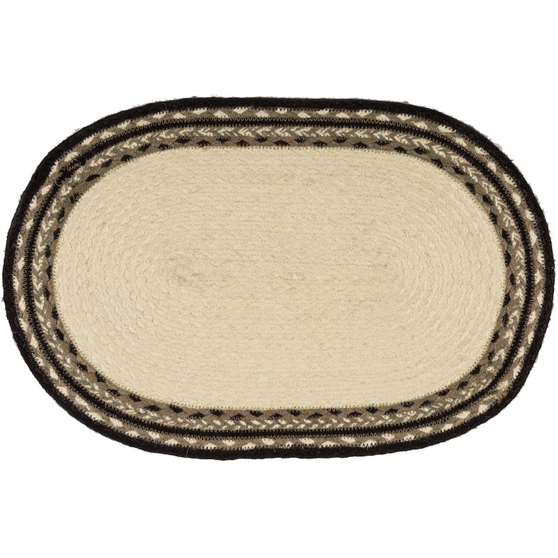 Set of 6 Sawyer Mill Charcoal Poultry Jute Placemats (12 x 18 in.) - Placemat 12x18