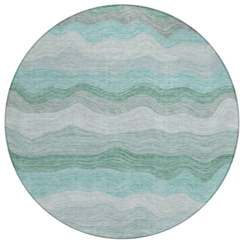 Machine Washable Indoor/ Outdoor Ombre Stripes Chantille Rug
