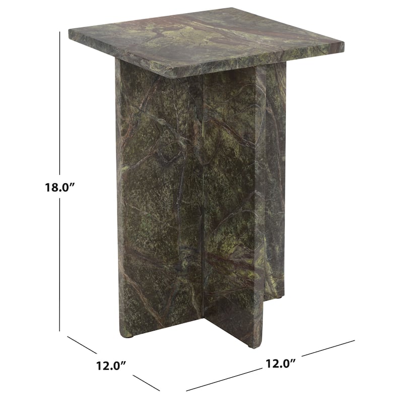 SAFAVIEH Couture Adriano 12-inch Marble Accent Table - 12"W x 12"D x 18"H