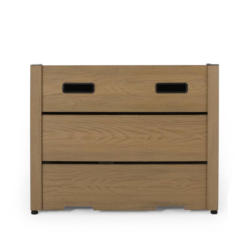 Roomfitters Outdoor Square Propane Fire Pit Table, 31'' WPC Base Gas Fireplace with 40,000 BTU Burner and Lava Rocks