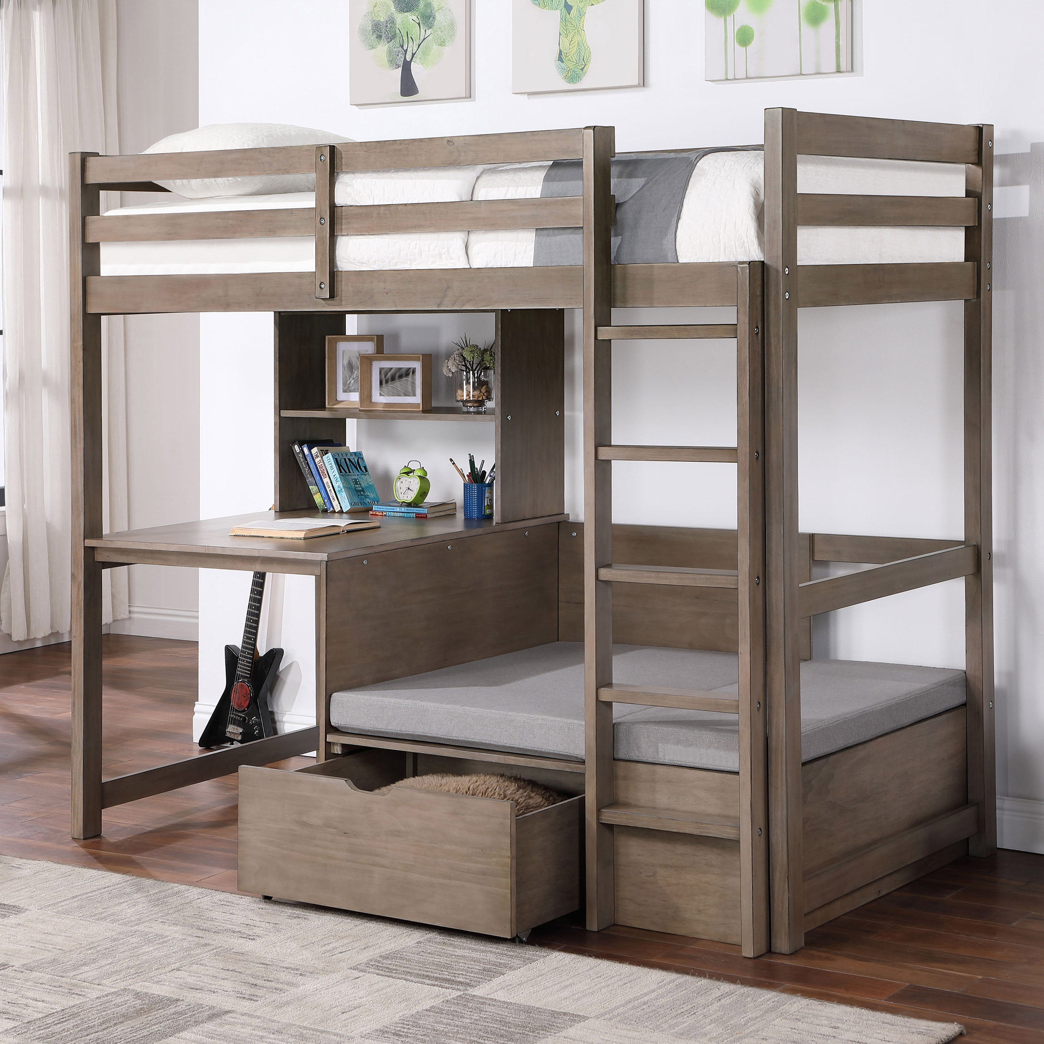 Furniture of america williams twin xl over queen bunk bed discount