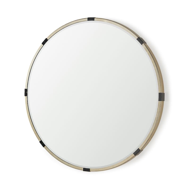 Melissa 23" Small Round Gold Metal Wall Mirror