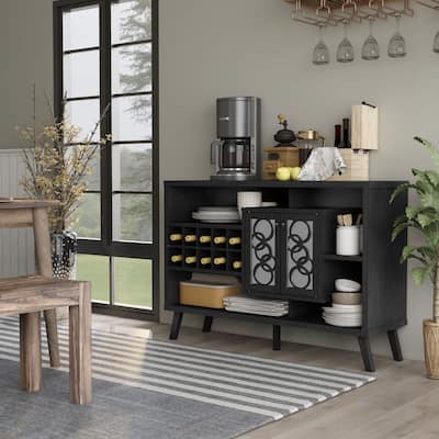 Furniture of America Nen Mid-century Brown 4-shelf Buffet Server
