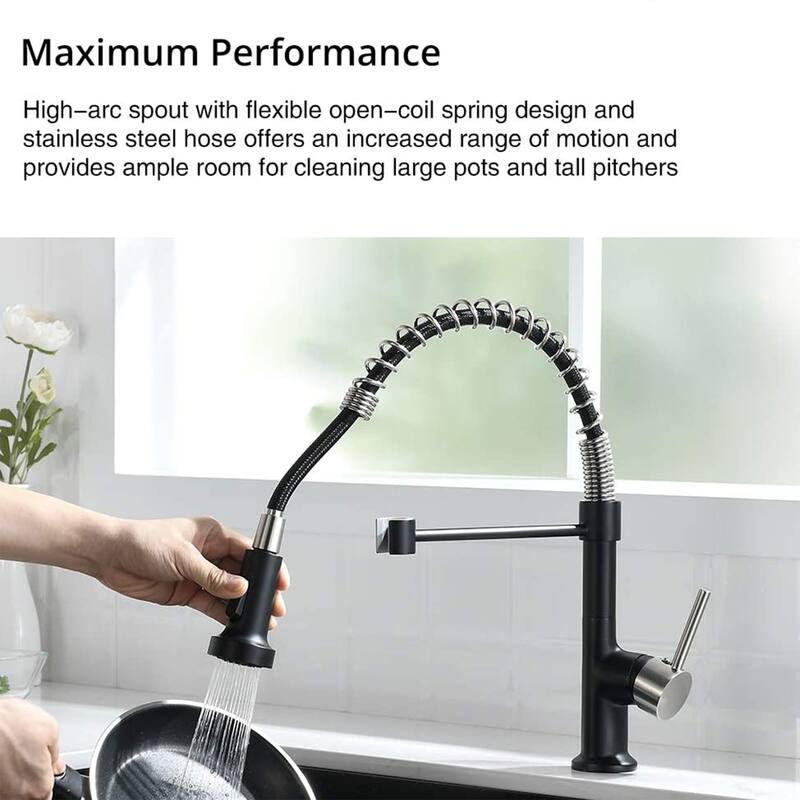 Commercial Kitchen Sink Faucet With Pull Down Sprayer One Hole Kitchen Faucets Single Handle High Arc Spring Mixer Faucets