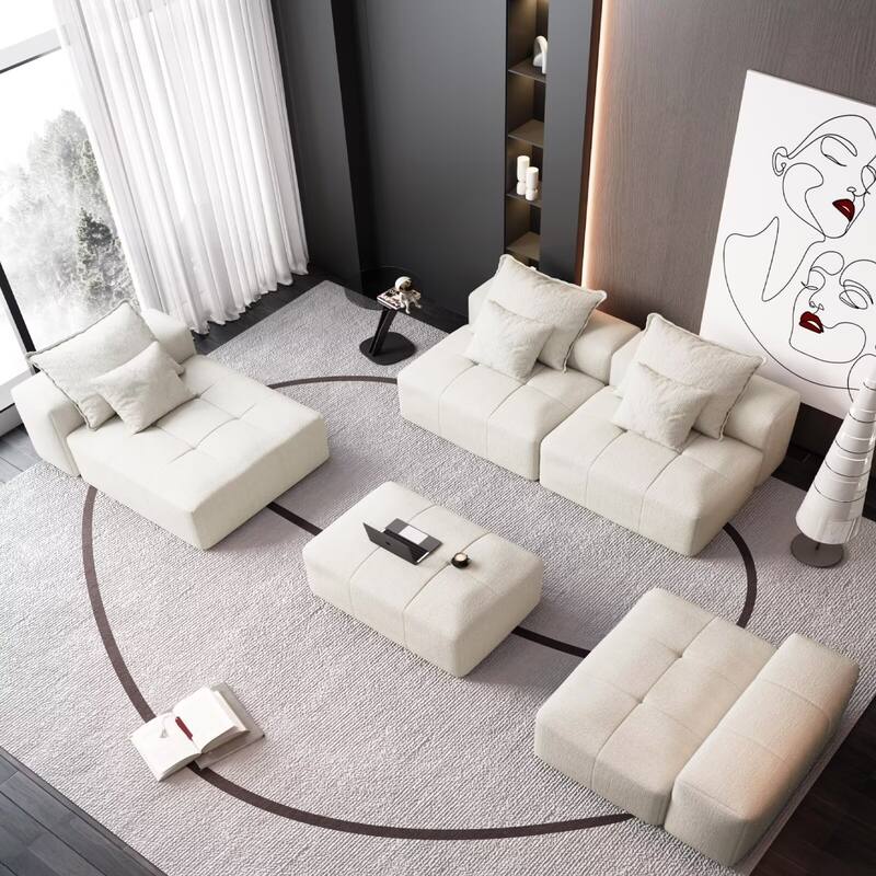 Oversized Modular Sectional Sofa,Sparkling Chenille Fabric,DIY Sofa